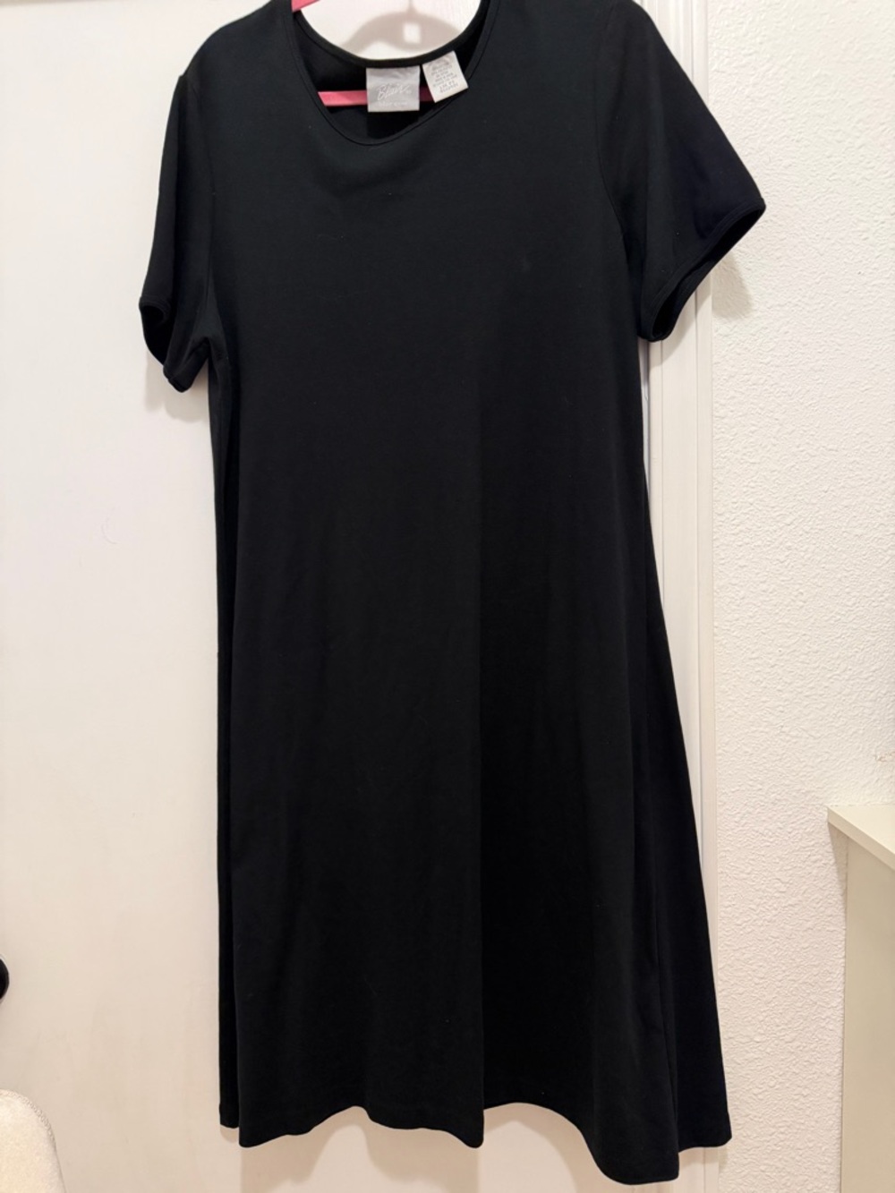 Blair Black Short-Sleeve Midi A-Line Dress